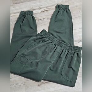 Karisma Thread Olive Green Cargo Jogger Pants Size L Elastic Waist